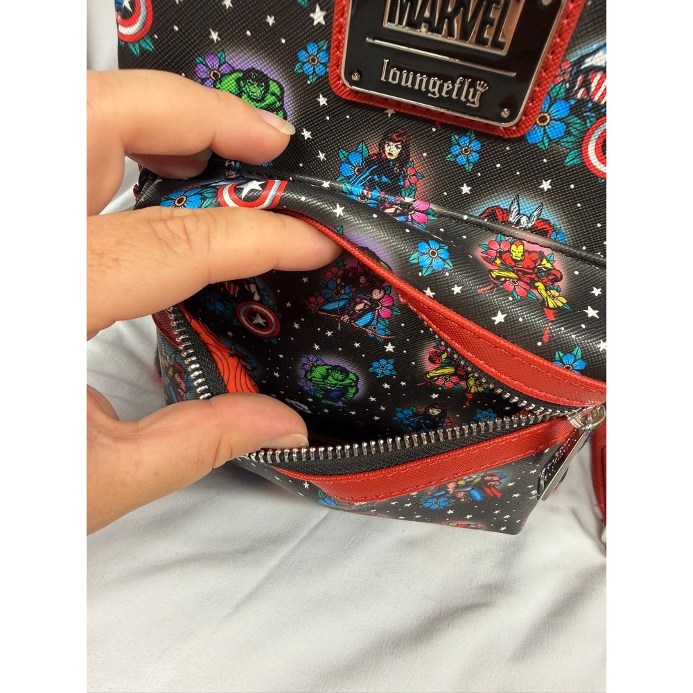 Loungefly Marvel Avengers Tattoo Floral Mini Backpack - Picture 10 of 12